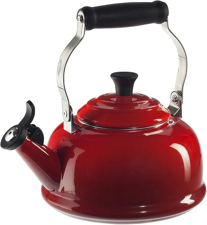 Le Creuset 1.7 qt. Whistling Kettle Bundle with 14 oz. Set of 4 Holiday Mugs - Cerise