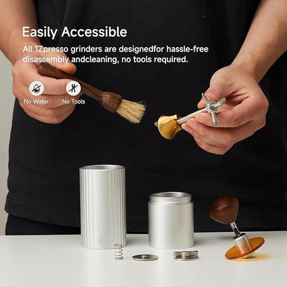 Z3 /Z3pro Coffee Bean Grinder, Hand Grinder with 6-Core CNC Stainless Steel Conical Burr,Double Bearing Positioning for Espresso,Pour Over,FrenchPress,Moka,Americano (Silver, Z3PRO)