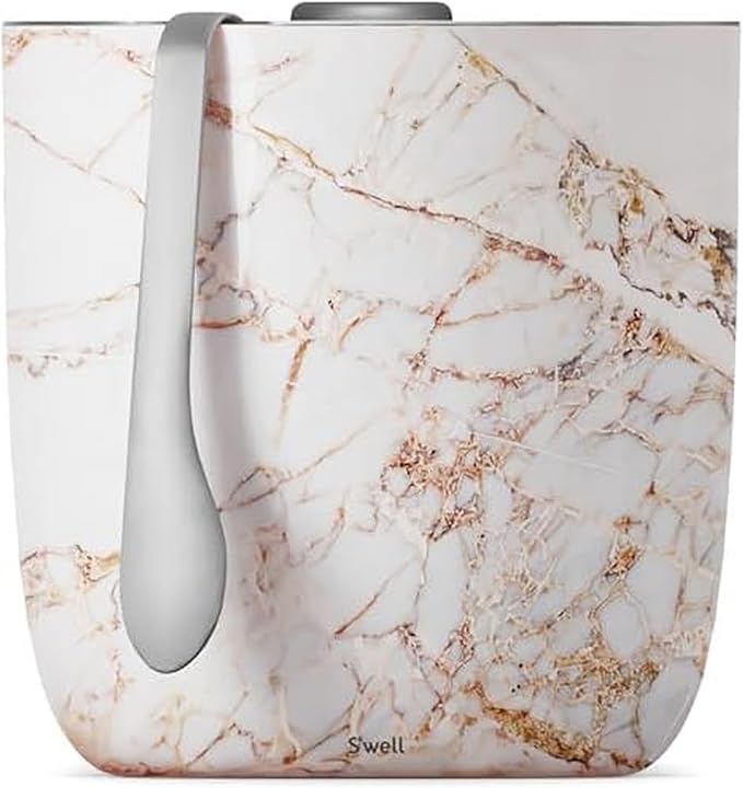 S'well 67oz Stainless Steel Ice Bucket with Tongs - Triple-Layered Vacuum-Insulated, BPA-Free Barware