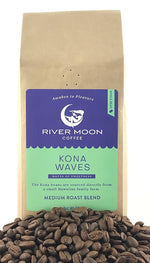 Load image into Gallery viewer, River Moon Coffee, Kona Coffee Whole Bean, Medium Roast, 16 Ounce, Kona Waves Hawaiian Blend, Sustainably Farmed, 100% Arabica