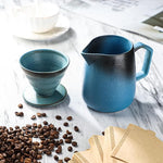 Load image into Gallery viewer, Pour Over Coffee Maker, Blue Ceramic Coffee Dripper 20oz/620ml, with 50 pcs V60 Paper Filter, Drip Coffee Brewer for Home &amp; Café Enthusiasts, Vintage-Style