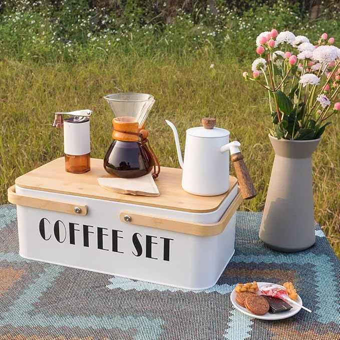 SOTECH Pour Over Coffee Maker Set Pour Over Coffee Dripper Manual Coffee Mill Grinder glass pour over coffee maker