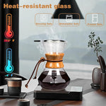 Load image into Gallery viewer, Pour Over Coffee Maker with Reusable Stainless Steel Drip Filter, Lead-Free Borosilicate Glass Coffee Carafe with Modern Wooden Collar for 1-2Cup, Diamond Clear (400ml/13.5oz)