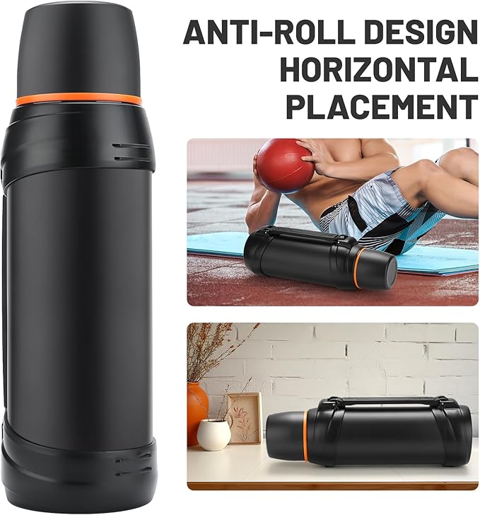 Large Thermosflask- 85oz Stainless Steel Insulated Bottle for Travel with BPA Free Cup - 2.5L Oversized Vacuum Insulated Thermoses with Handle and Strap for Hot & Cold Drinks(Black)