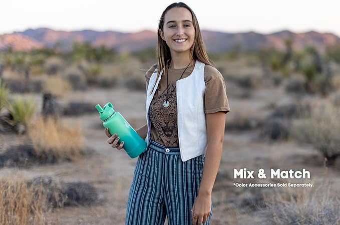 HYDRO CELL Stainless Steel Insulated Water Bottle with Straw - For Cold & Hot Drinks - Metal Vacuum Flask with Screw Cap and Modern Leakproof Sport Thermos for Adults (Mint/Green 40oz)