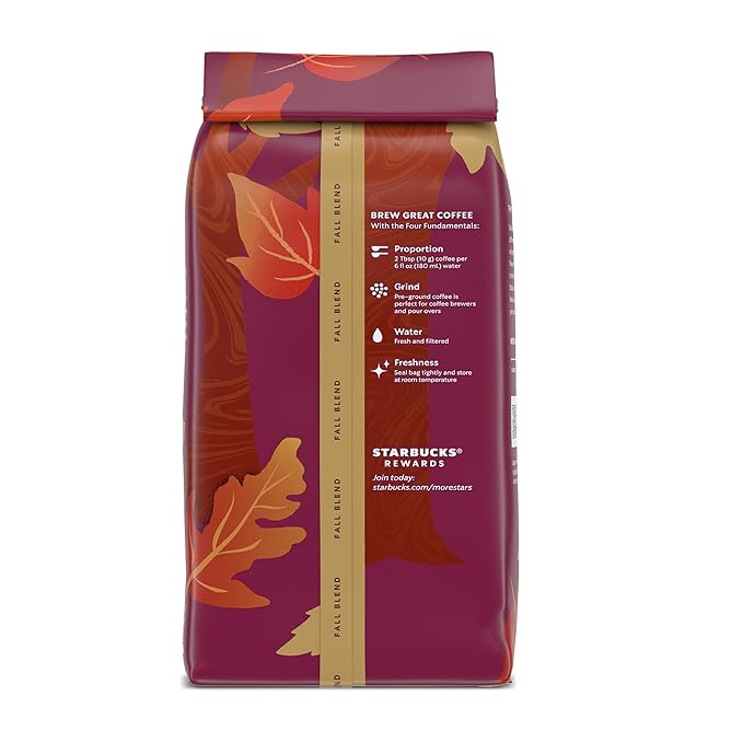 Starbucks Ground Coffee, Medium Roast Coffee, Fall Blend, 100% Arabica, Limited Edition, 1 Bag (17 Oz)