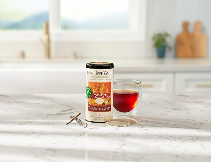The Republic of Tea - Good Hope Vanilla Herbal Red Tea, Naturally Caffeine-Free African Rooibus - 36 Tea Bags