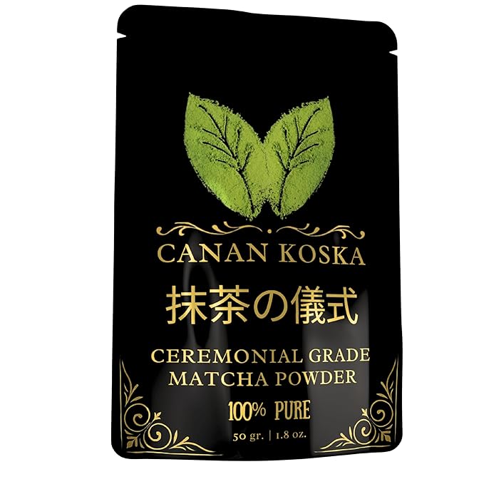 Canan Koska Ceremonial Grade Matcha Powder – Stone-Ground Green Tea from First Harvest Leaves, Perfect for Whisking, Lattes & Smoothies – No Additives – Resealable Pouch - 1.76oz (50g) - Pack Of 1