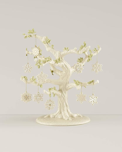 Lenox 890633 Snowflake 10-Piece Ornament & Tree Set, Display Stand