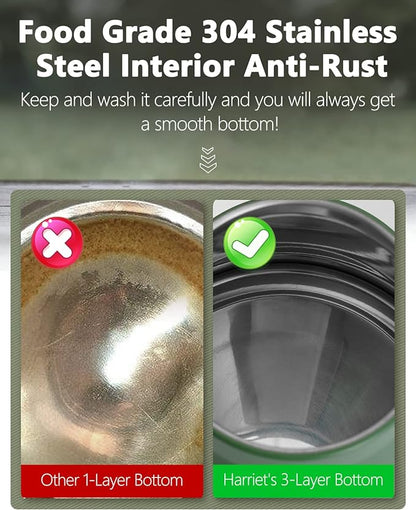 Harriet Gooseneck Kettle with Thermometer for Pour Over Coffee and Tea, 37 fl oz, Stainless Steel, Durable 3-Layer Base, Ideal Spout for Precision Pouring, Compatible with all Stove Tops, Green