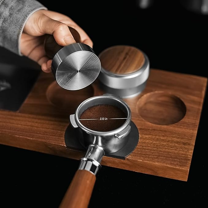 CrossCreek 54mm Espresso Tamper | Fits 54mm Breville Barista Espresso Portafilter | Thickening Base Walnut Handle Tamper Tools for Espresso Machine | Espresso Machine Accessories