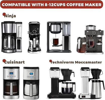 Disposable Coffee Filters #4 100 Pcs, Unbleached Cone Coffee Filters for Ninja Coffee Maker and Cuisinart Coffee Maker, 8-12 Cup