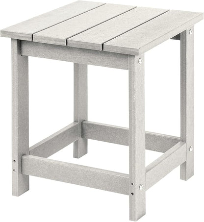 LZRS Adirondack Square Outdoor Side Table for Patio, Pool Composite Patio Table,HDPE End Tables for Backyard,Pool, Indoor Companion, Easy Maintenance & Weather Resistant(Sand)