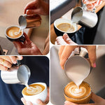 Load image into Gallery viewer, Nahida Handheld Milk Frother Wand with Stand &amp; 14oz Milk Frothing Pitcher Milk Coffee Cappuccino Latte Art - Green