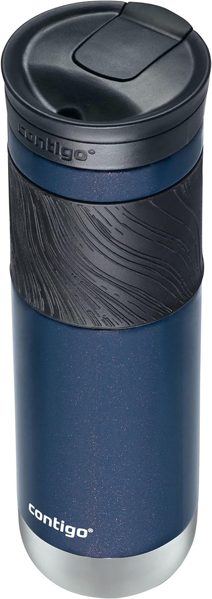 Contigo Byron Insulated Stainless Steel Travel Mug with Leak-Proof Lid 24oz Reusable Coffee Cup or Water Bottle BPA-Free Long-lasting ThermoLock Insulation Midnight Berry