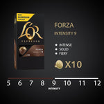Load image into Gallery viewer, L'OR Espresso Capsules, 10 Count Forza, Single-Serve Aluminum Coffee Capsules Compatible with the L'OR BARISTA System &amp; *Nespresso Original Machines, 10 Count (Pack of 1)