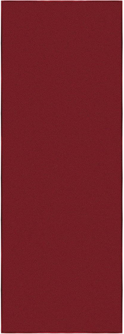 Ottomanson Hallway Runner Rug 2'2" x 6' Non Slip Solid Area Rugs Easy to Clean Laundry Rug Runner Durable & Pet Friendly Floor Carpet Runners for Hallways Entryway Living Room Kitchen, Red