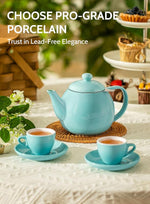 Load image into Gallery viewer, Sweese Teapot, Porcelain Tea Pot with Stainless Steel Infuser, Blooming &amp; Loose Leaf Teapot - 27ounce, Turquoise