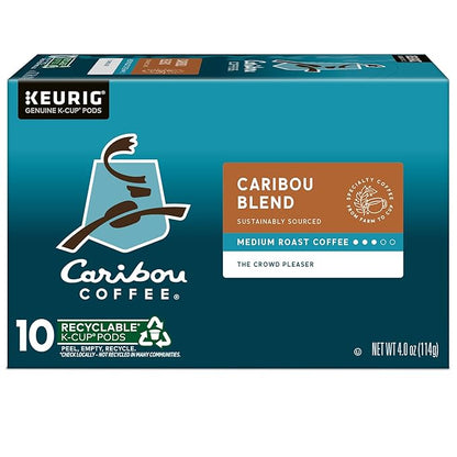 Caribou Coffee Caribou Blend Keurig Single-Serve K-Cup Pod, Medium Roast Coffee, 60 Count (6 Packs of 10)