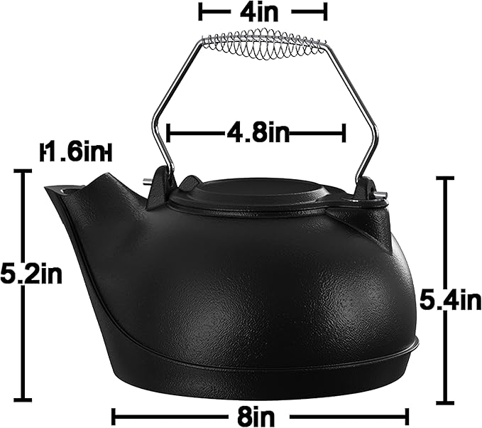 Fire Beauty Humidifying Iron Kettle，Stove Humidifier，Wood Stove Kettle，Cast Iron，Chrome handle