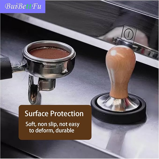 Coffee Knock Box Shock-Absorbent Durable Barista Style Knock Box With Removable Knock Bar and Non-Slip Base Gift 3 Inch Food Grade Silicone Coffee Tamper Mat (Round Coffee Tamper Mat)