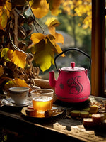 Load image into Gallery viewer, Toptier Teapot with Removable Infuser, Cast Iron Tea Kettle Stovetop Safe, Squirrel Design Tea Pot Coated with Enameled Interior for 32 Ounce (950 ml), Red