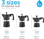 Load image into Gallery viewer, GROSCHE Milano Stovetop Espresso Maker Moka Pot Cuban Coffee Maker Stovetop Coffee Maker Moka Italian Greca Brewer Percolator | 6 Espresso Cup, Black