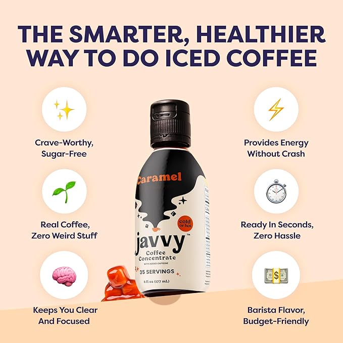 Coffee Concentrate - Cold Brew Coffee, Perfect for Hot or Iced Instant Coffees, Hot Drinks, Cold Brew Concentrate, 35 Servings - Caramel