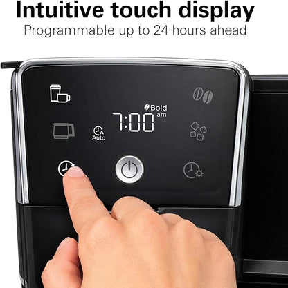 Hamilton Beach 2-Way 12 Cup Programmable Drip Hot and Iced Coffee Maker & Single Serve Coffee Machine, Glass Carafe, Auto Pause and Pour, Black (47500J)