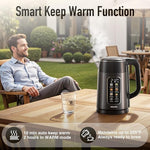 Load image into Gallery viewer, Mecity Electric Kettle Touch Screen Temperature Control Water Boiler, No Plastic Contact with Water. 6 Preset Temperature Programs, 2 Hours Keep Warm, 1.7 Liter Dark Grey