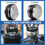 Load image into Gallery viewer, 58mm Coffee Distributor and Tamper, Dual Head Coffee Leveler Fits Ideal Tools for Portafilter,Adjustable Depth Detachable Professional Espresso Hand Tampers