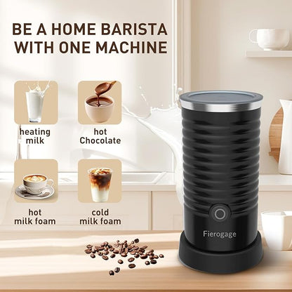 Milk Frother, Automatic Milk Steamer and Heater, 4-in-1 Multifunction Electric Hot and Cold Foam Maker and Milk Warmer for Latte, Cappuccinos, Macchiato,Black