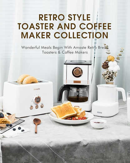 2 Slice Toaster, Retro Bread Toaster with LED Display, Extra Wide Slots Toasters with 6 Bread Shade Settings, Bagel, Cancel, Defrost Function, Stainless Steel with High Lift Lever, Removal Crumb Tray