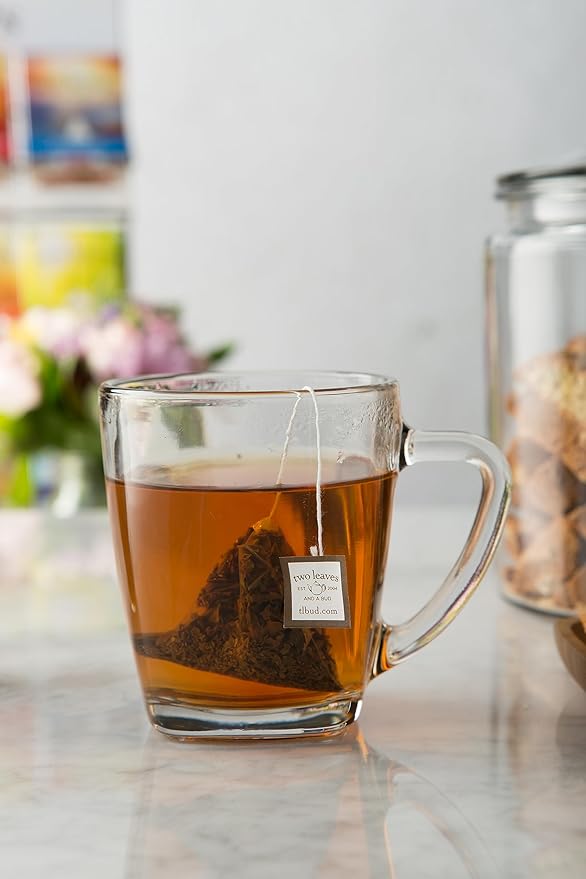 Two Leaves and a Bud Organic Earl Grey Tea Bags, Whole Leaf Caffeinated Black Tea in Compostable Sachets, Caffeinated Black Tea Flavored with Bergamot, Add Milk and Sugar, 100 Count (Pack of 1)