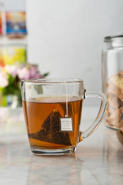 Two Leaves and a Bud Organic Earl Grey Tea Bags, Whole Leaf Caffeinated Black Tea in Compostable Sachets, Caffeinated Black Tea Flavored with Bergamot, Add Milk and Sugar, 100 Count (Pack of 1)