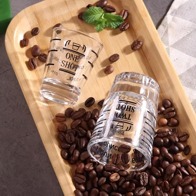 Shot Glasses Measuring cup Liquid Heavy Glass Wine Glass Espresso Shot Glass 1.5OZ/45ML (2 pack-45ml)