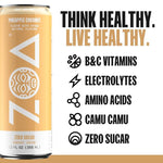 Load image into Gallery viewer, ZOA Zero Sugar Energy Drinks, Pineapple Coconut - Sugar Free with Electrolytes, Healthy Vitamin C, Amino Acids, Essential B-Vitamins, and Caffeine from Green Tea - 12 Fl Oz (12-Pack)