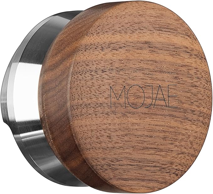 MOJAE 53mm Espresso Distributor, Coffee Distributor, Espresso Distribution Tool, Adjustable Depth Espresso Leveler with Walnut Wood Handle, Fits for 54mm Breville Barista Portafilter