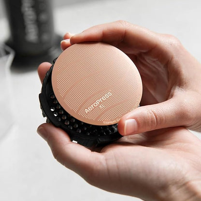 AeroPress XL Gold Tone Stainless Steel Reusable Filter – Durable Metal Coffee Filter, Sustainable, Eco-Friendly, Travel-Friendly, Fits XL AeroPress Manual Coffee Makers