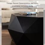 Load image into Gallery viewer, 38" Modern Farmhouse Drum Coffee Table, American Retro Style Coffee Table for Office, Dining Room and Living Room, Black