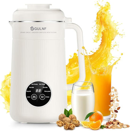Nut Milk Maker Machine - 8 in 1 Soy Milk Maker Machine 40 Oz with Self-Cleaning, 24H Delay Start & 12H Keep Warm, Automatic Plant-Based Milk Blender for Almond, Oat, Coconut, Soybean (White)