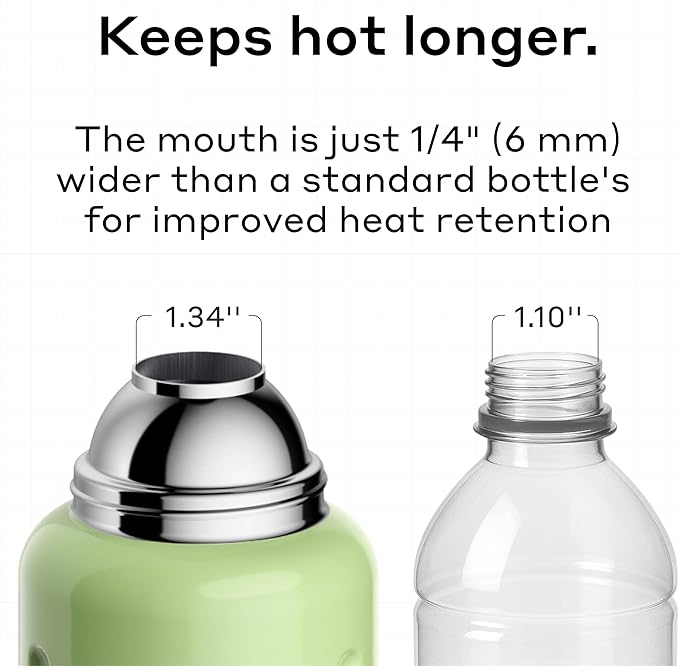 BOBBER 26 oz Thermal Bottle for Hot and Cold Drinks – Stainless Steel Insulated Water Bottle with Screw Top, Keeps Hot for 36 Hours – BPA-Free, Dishwasher Safe Thermo Flask (Green)