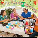 Load image into Gallery viewer, 100 Pack 2 oz Plastic Shot Cups, Mini Disposable Shot Glasses, 2 oz Party Mini Cups for Bachelorette Party, Birthday, Parties Favor, Baby Shower Supplies (Multi Colors)