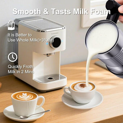 Milk Frother and Steamer, 4 in 1 Milk Frother Electric with LED Temp Display, Warm and Cold Automatic Foam Maker Stainless Steel with Touch Screen for Coffee, Latte, Cappuccino, Hot Chocolate