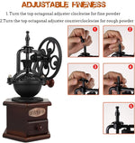 Load image into Gallery viewer, Coffee Grinder,Wooden Coffee Bean Grinder Manual Coffee Grinder Roller, Antique Coffee Mill with Cast Iron Hand Crank for Making Mesh Coffee, Decoration, Best Gift (Brown (six deformation base))