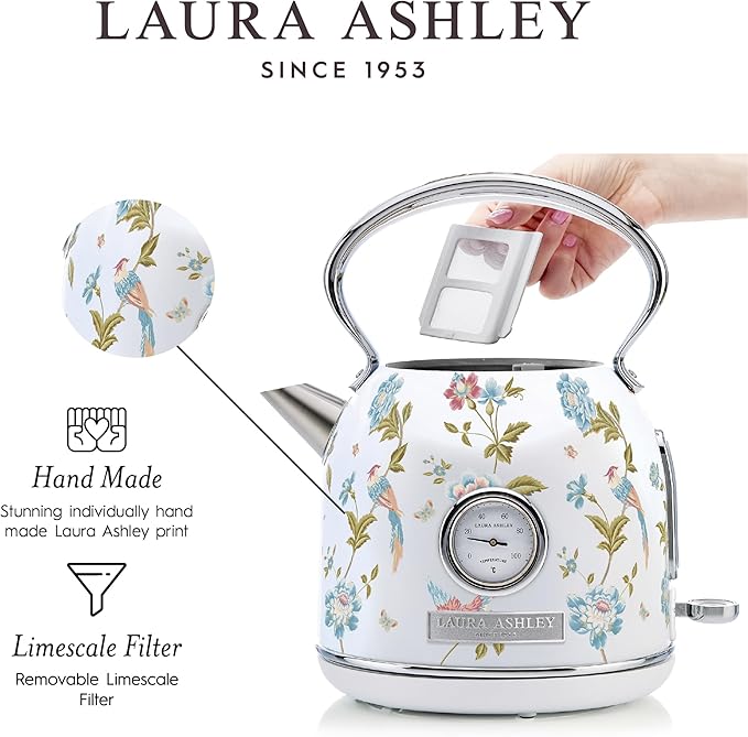 VQ - Laura Ashley 1.7L Dome Kettle - Elveden White
