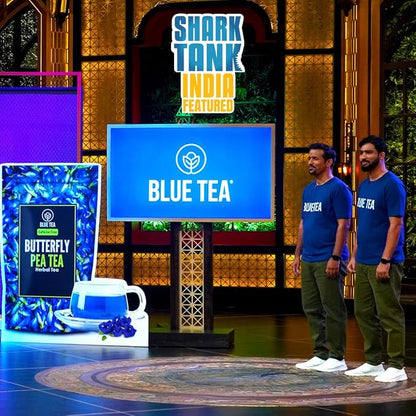 BLUE TEA - Butterfly Pea Flower Tea - 30 Count - Pyramid Plant Based Tea Bag | ANTIOXIDANT RICH | Caffeine Free - Detox Tea - Flower Based - Herbal Tea - Non-GMO | Tin Pack