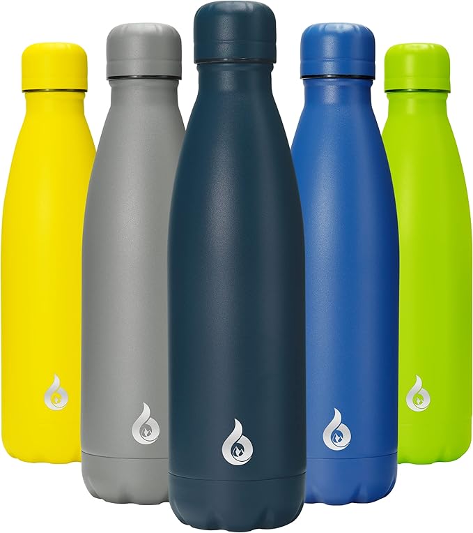 BJPKPK Insulated Water Bottle 17oz Stainless Steel Water Thermal,Navy Blue