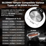 Load image into Gallery viewer, IKAPE 58.35MM V6 Impact Espresso Tamper with Sound Feedback, 15lb/30lb Interchangeable Springs, Espresso High Tamper with Triple-spring System, Fits Over 58mm portafilters