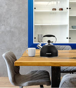 Load image into Gallery viewer, Tea Kettle, 2 Quart Stainless Steel Whistling Tea Kettle, Stovetop Whistling Teakettle Tea Pots for Stove Top with Ergonomic Folding Handle, Small Teapot, Water boiler for Tea, Coffee (Black)